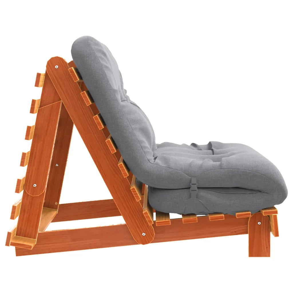 Divano letto | Sof¨¤ letto | Letto singolo Futon con Materasso Marrone Cera 90x206x11cm Pino