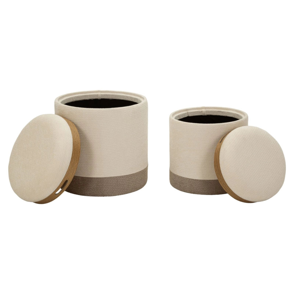 Set di due pouf contenitore in stile nordico