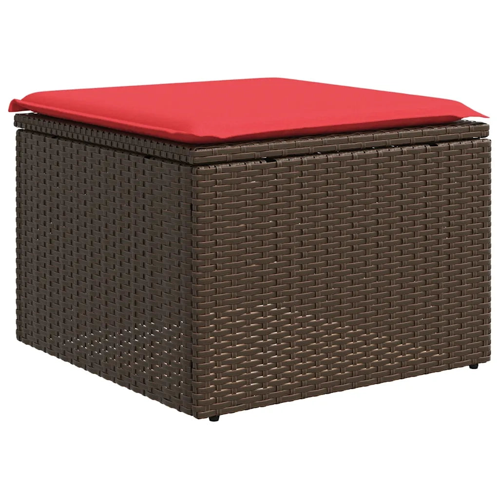 Set Divani da Giardino 9 pz con Cuscini Marrone in Polyrattan 3221773