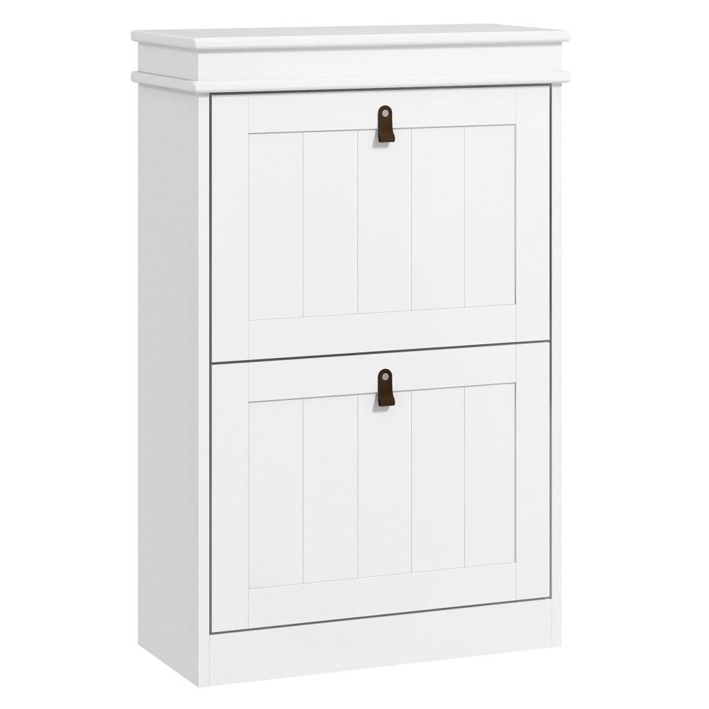 Scarpiera con Ante e Ripiani Aggiustabili ¨C zephmum ¨C Bianco 54x24x82,5 cm