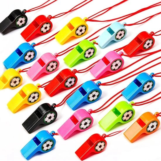 Flauti in Plastica da 24 - Flauti con Corda - Flauti per Bambini - Flauti Sportivi - Ideali per Feste - Flauti Sportivi da 24