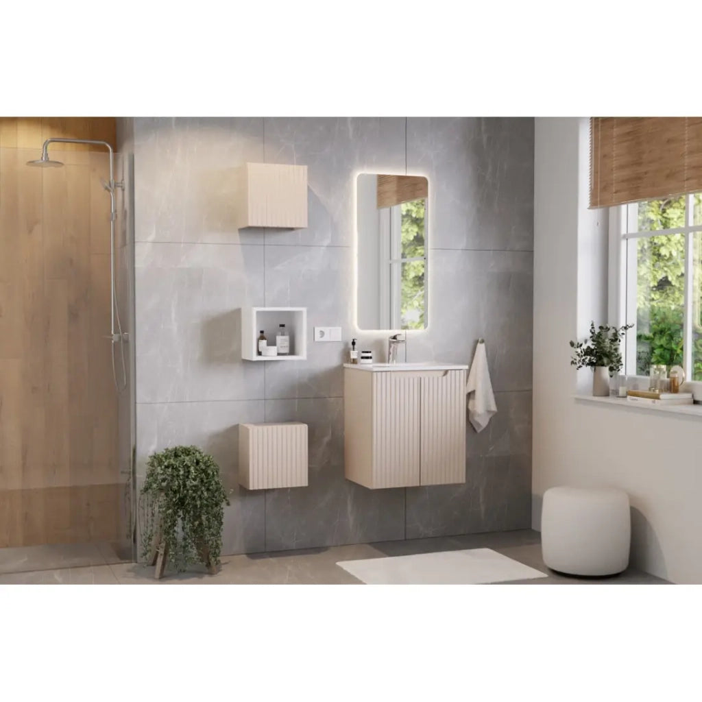 Lavabo da incasso VELOA 50 cm in ceramica bianca lucida