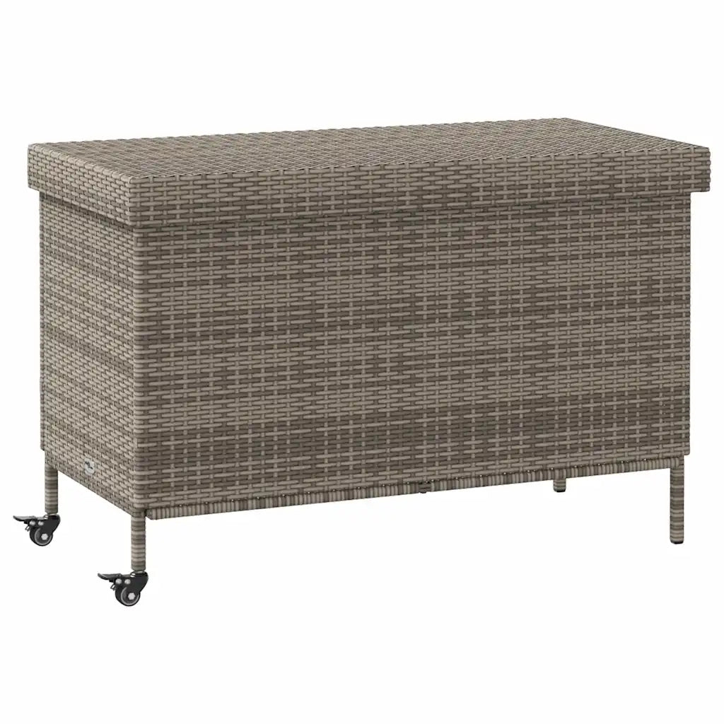 Contenitore da Giardino con Ruote Grigio 110x55x73cm Polyrattan CFW7778135