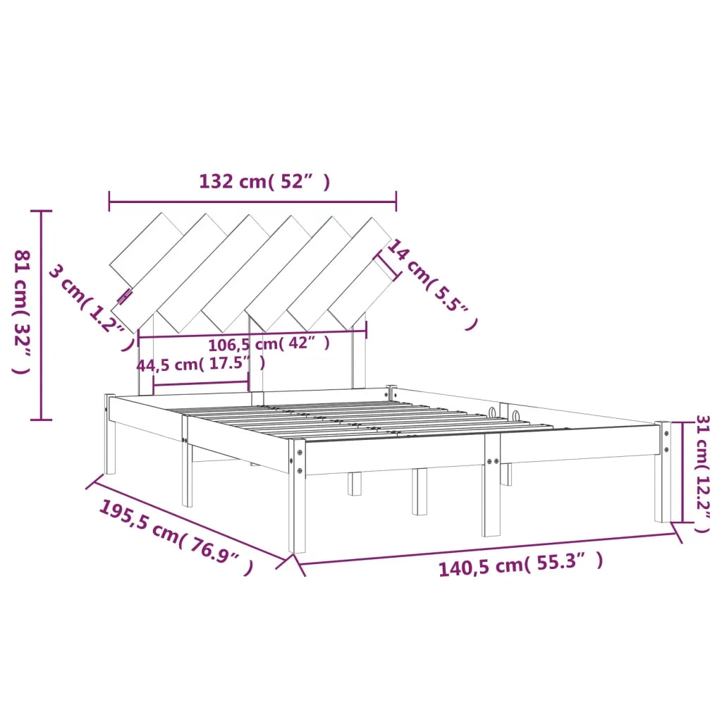 Giroletto Bianco 135x190 cm Double in legno Massello 3104844