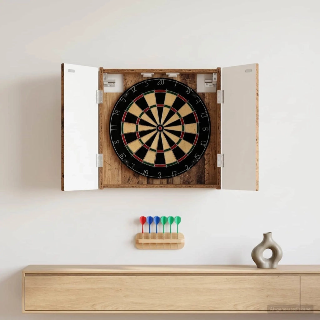 Armadio per Dartboard DELFT Legno antico 52,5 x 10,5 x 53,5 cm 897113