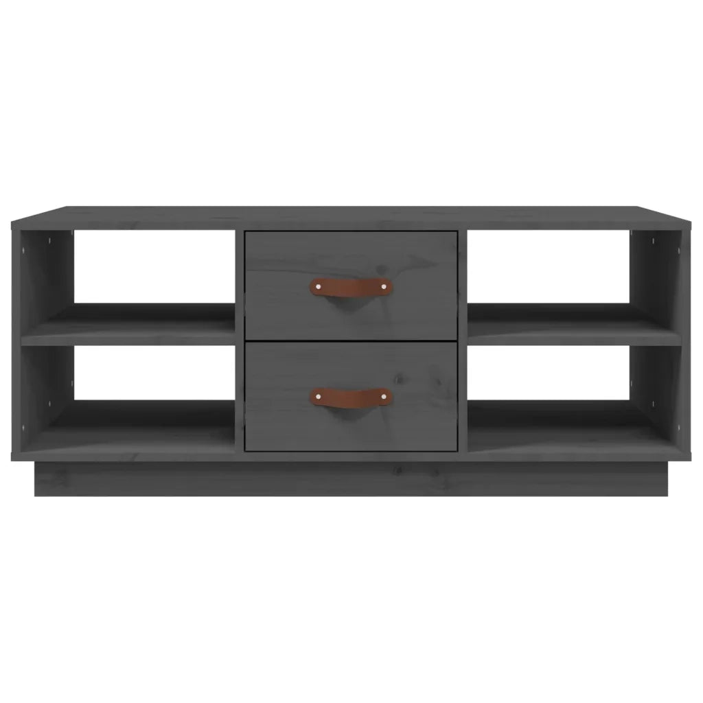 Tavolino da Salotto Grigio 100x50x41 cm Legno Massello di Pino 818272