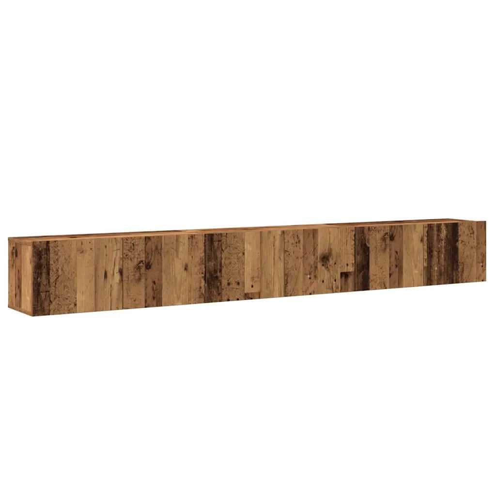 Set Mobile TV 3 pz | Armadietto TV | Mobile Porta TV Montato a Parete Legno Antico in Truciolato
