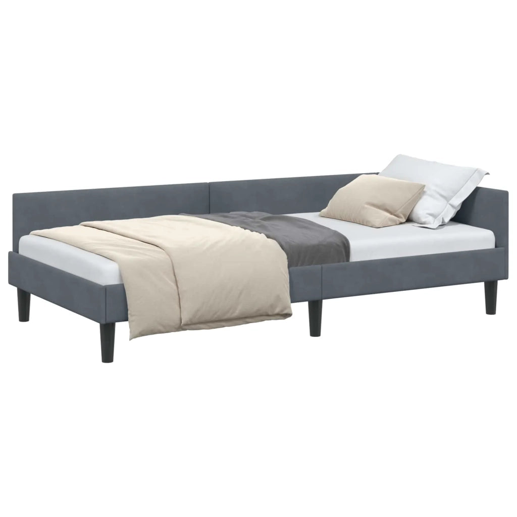 Cornice del letto ad angolo Grigio scuro 90 cm x 190 cm