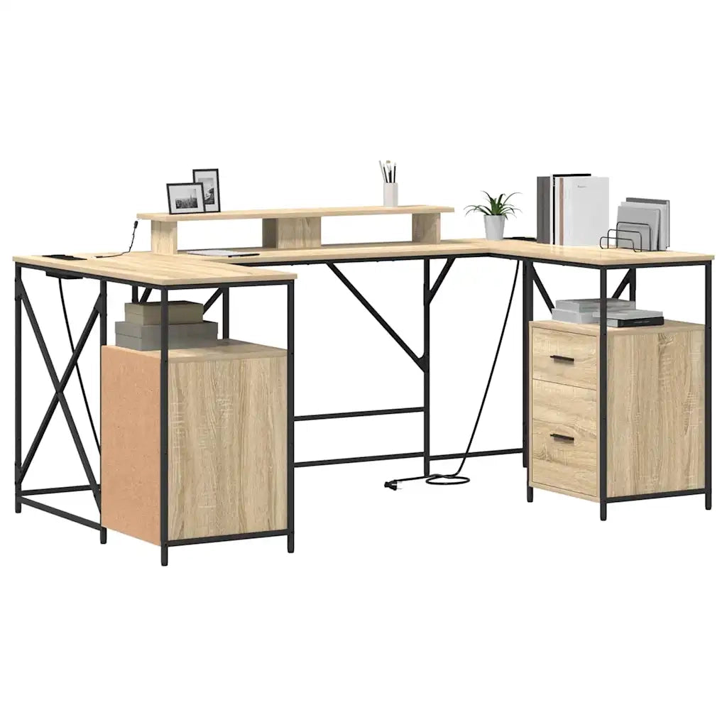 Scrivania | Tavolo da Ufficio Rovere Sonoma 182 x 101 x 87,5 cm Legno multistrato