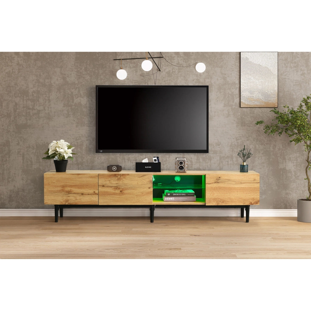 MOBILE TV LED 175x31x41 cm Rovere Chiaro in MDF