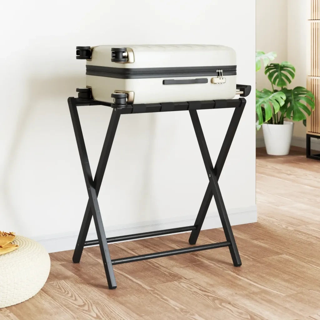 Portabagagli Nero 68,5x38x58 cm in Bambù 356368