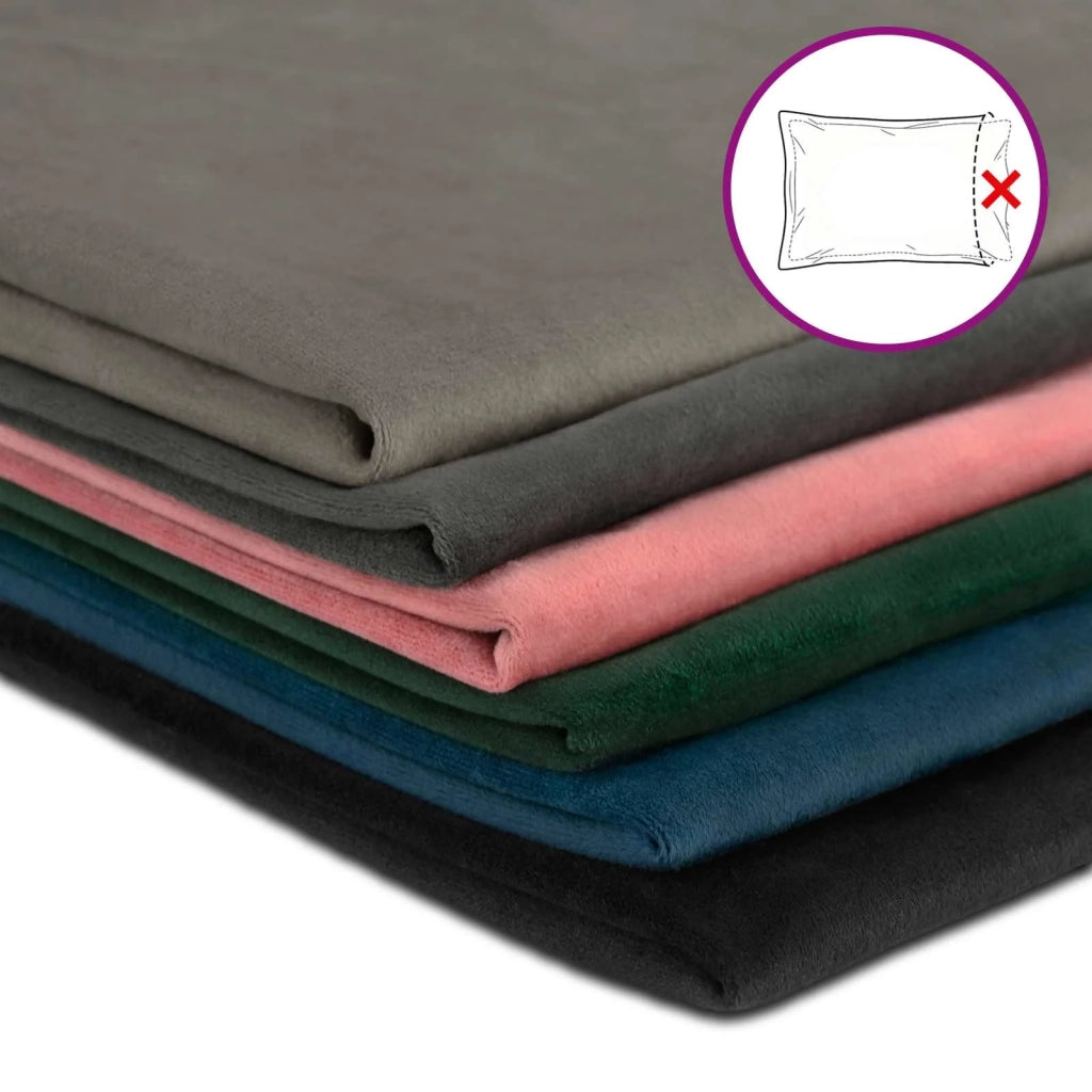 Federa 6 pcs HEERLEN Nero Ø 30 cm Velluto 921896