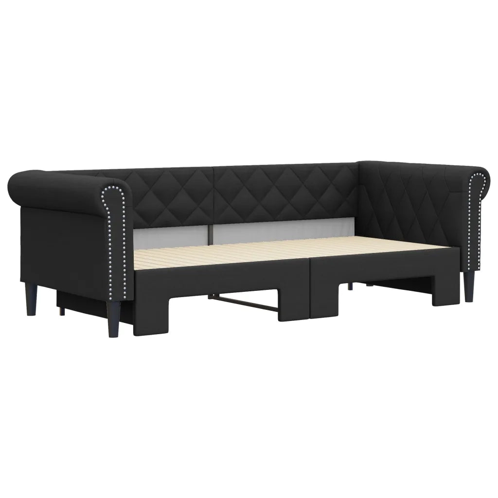 Divano letto | Sof¨¤ letto | Letto singolo Estraibile Nero 90x200 cm in Similpelle