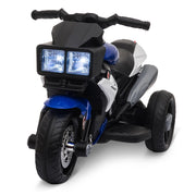 Moto Elettrica per Bambini 6V 3 Ruote Nera e Blu