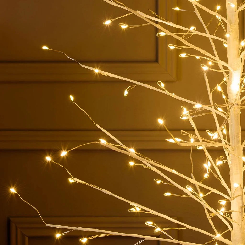Albero Ramo di Tiglio bianco h 0,9 m, 240 microled bianco caldo, uso interno