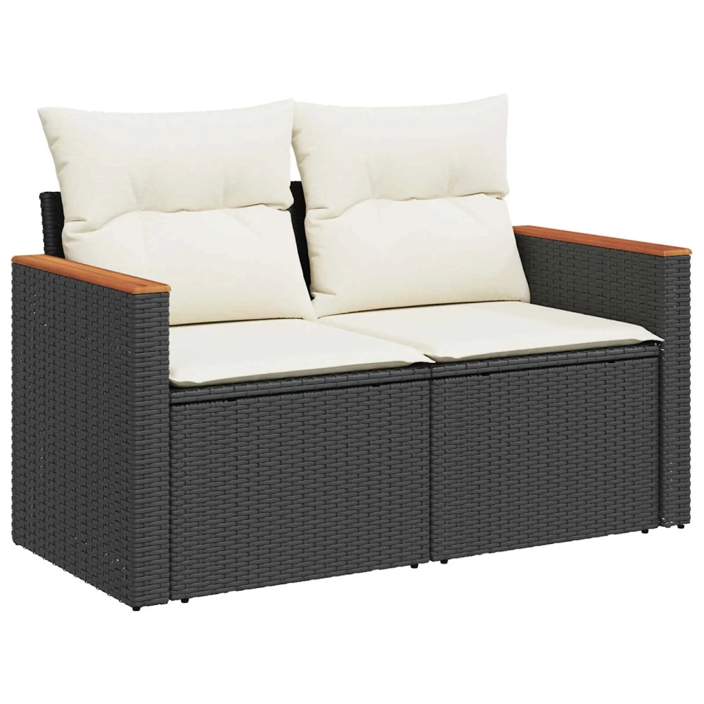Set Divano da Giardino 9 pcs Nero polyrattan 3362865
