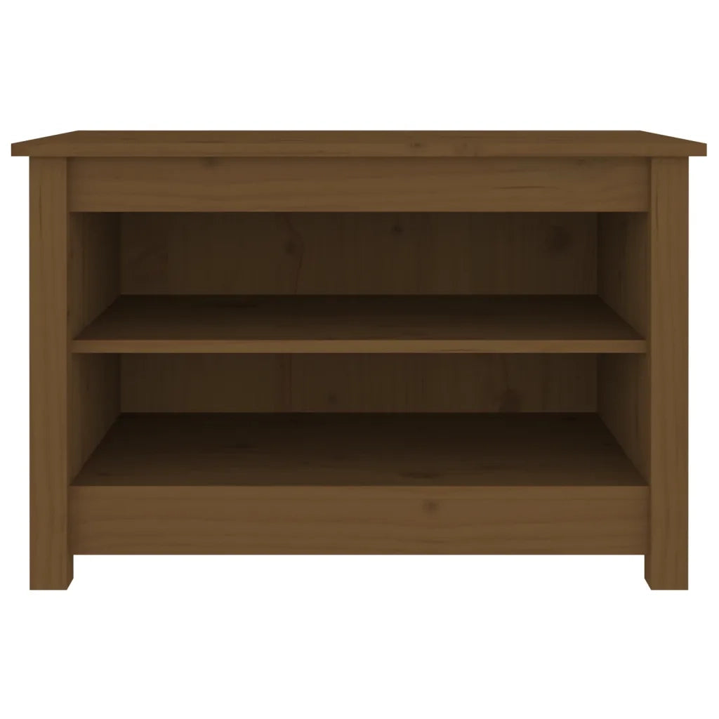 Scarpiera Ambrata 70x38x45,5 cm in Legno Massello di Pino 813772