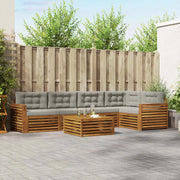 Set di divani da esterno 6 pcs Grigio Naturale e Chiaro 3373506