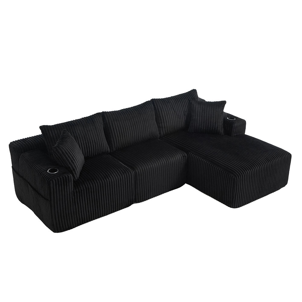 Set modulare divano - Xylo - 2 posti + chaise longue, velluto