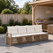 Set Divano da Giardino 4 pz Beige polyrattan 3435636