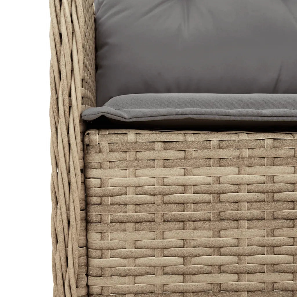 Set da Pranzo da Giardino 3 pz | Set Salotto da Giardino con Cuscini Beige in Polyrattan