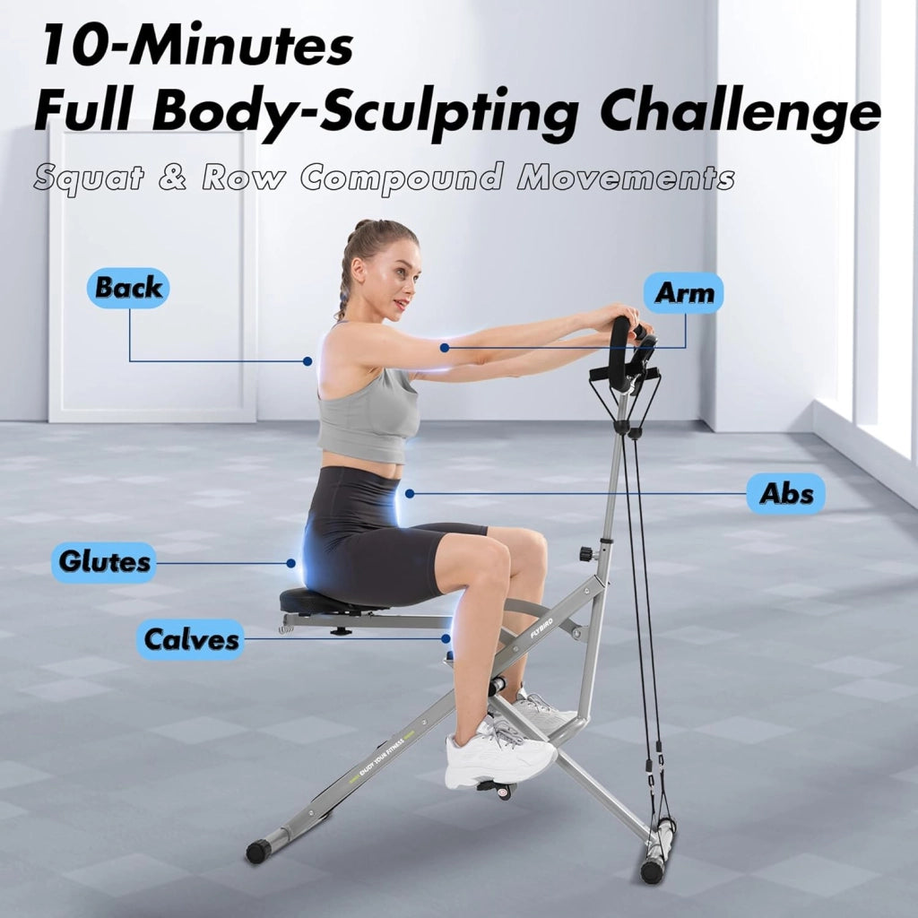 Bicicletta Rowing Fitness ¨C Minimal ¨C Grigio, Pieghevole, Carico Max 158 kg