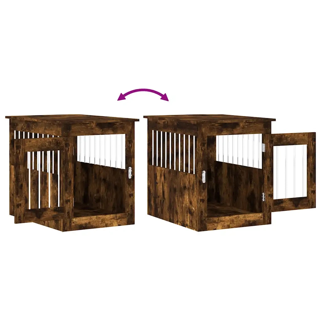 Gabbia Cani da Arredamento Rovere Fumo 55x75x65cm Multistrato 838320