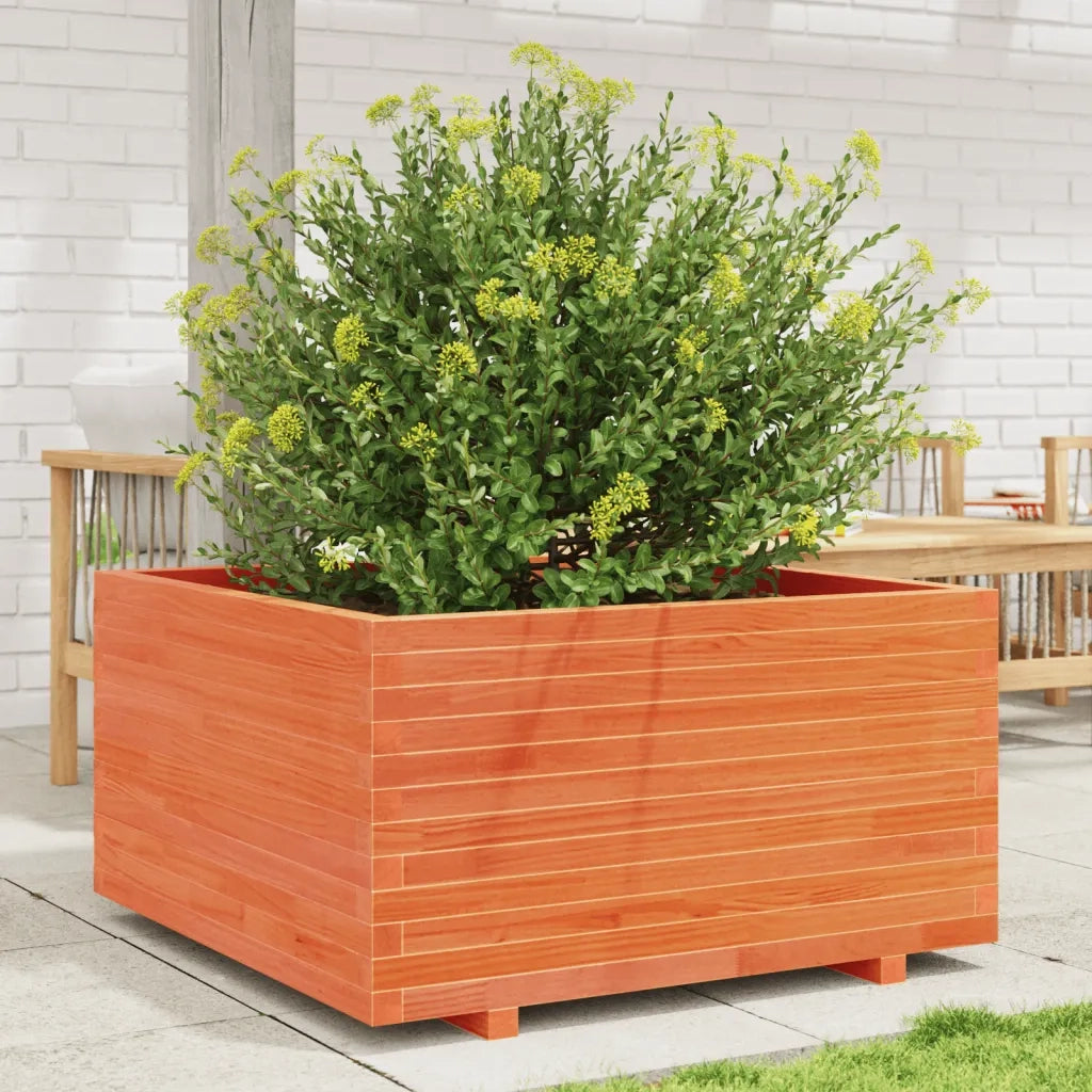 Fioriera Giardino Marrone Cera 90x90x49,5cm Legno Massello Pino 3282536