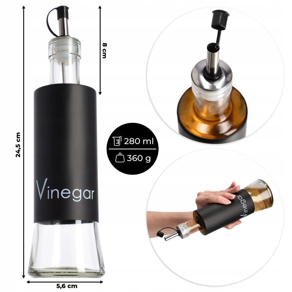Set di 2 bottiglie in vetro KADAX da 320 ml con dosatore per aceto e olio.