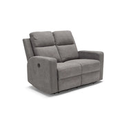 Divano reclinabile motorizzato Cesena a 2 posti reclinabili in maniera indipendente, massima imbottitura, design adatto per ambienti classici e moderni, colore Grigio