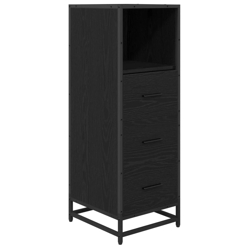 Set di mobili per il bagno 3 pcs Rovere Nero Legno multistrato 3402334