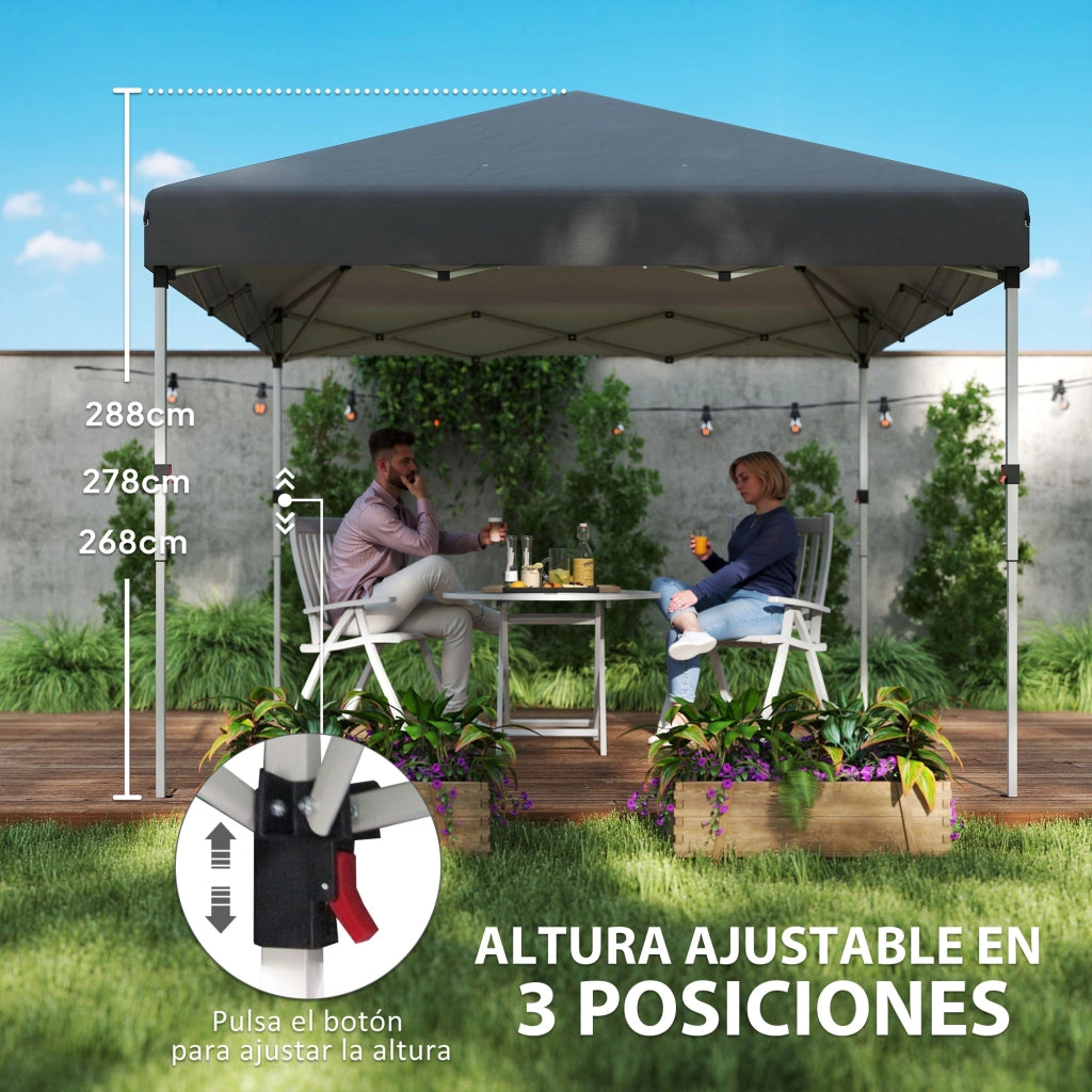 Tenda da giardino pieghevole 3x3 m ¨C Minimal ¨C grigio scuro