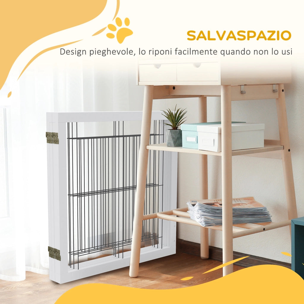 Cancelletto Pieghevole per Cani 4 Pannelli ¨C Xylo ¨C Bianco 280x70 cm