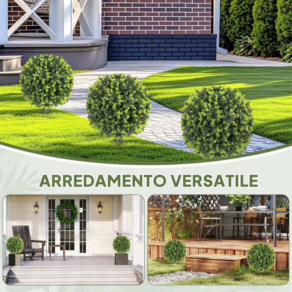 Set 2 Piante Artificiali Bosso ¨C zephmum ¨C Verde, 40 cm