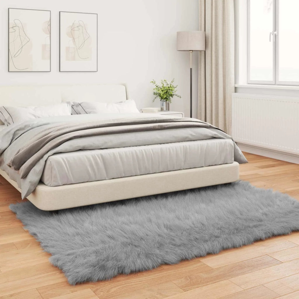 Tappeto in finta TAFALLA Grigio 120 x 170 cm Poliestere 42021526