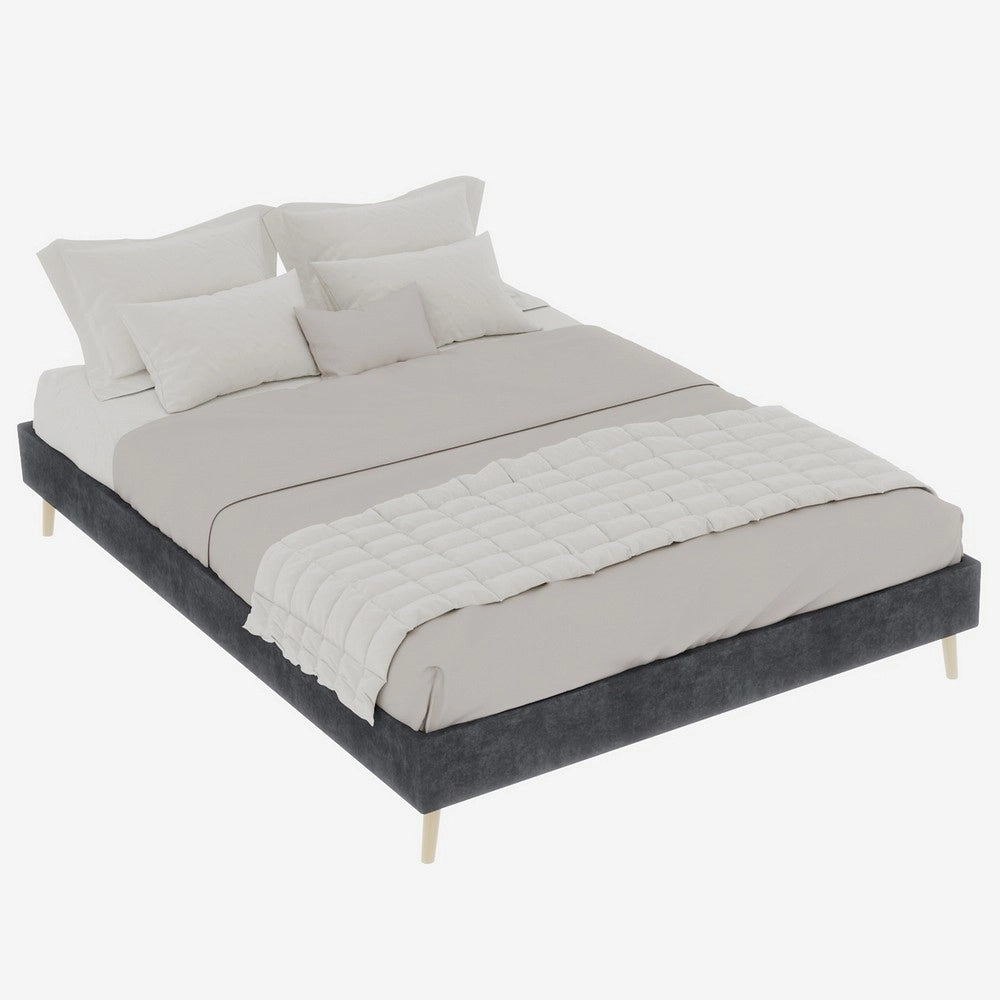 Letto Contenitore ¨C MINIMAL ¨C Velluto Grigio 140x200