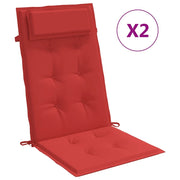 Cuscini per Sedia con Schienale Alto 2 pz | Cuscini per sedie Rosso Tessuto Oxford