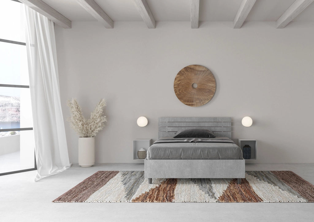 BS COM Letto una piazza e mezza contenitore 120x200 testata inclinata con doghe cemento