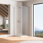 Box doccia angolare 80x80cm con profili cromati slim vetro 6mm opaco h190 | Portofino