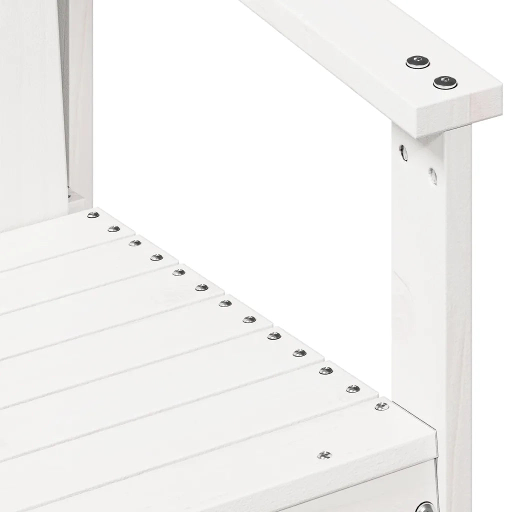 Set Salotto da Giardino 3 pz Bianco in Legno Massello di Pino 832631
