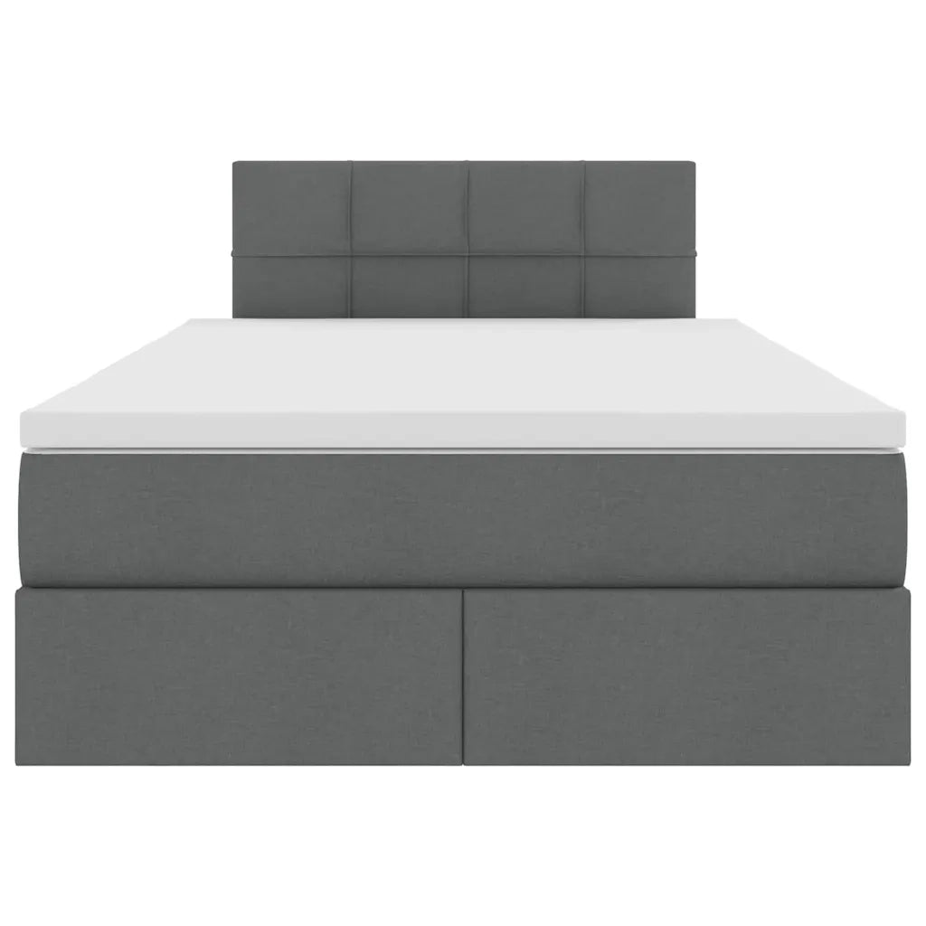 Letto con contenitore e materasso Grigio scuro 120 x 190 cm