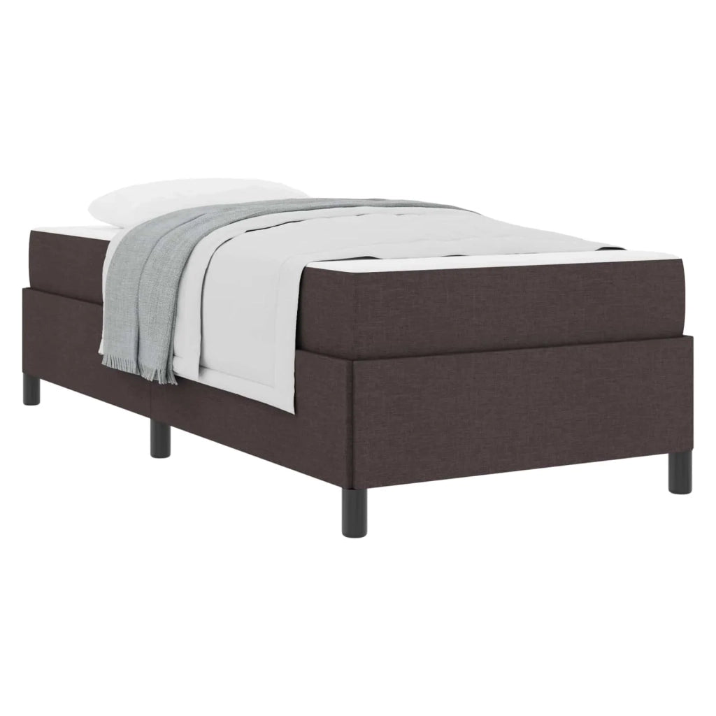 Letto a molle con materasso Marrone Scuro 90 x 190 cm Tessuto
