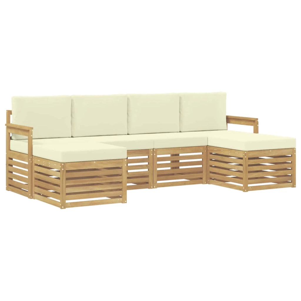 Set di divani da esterno 6 pcs Bianco e Crema 3392260