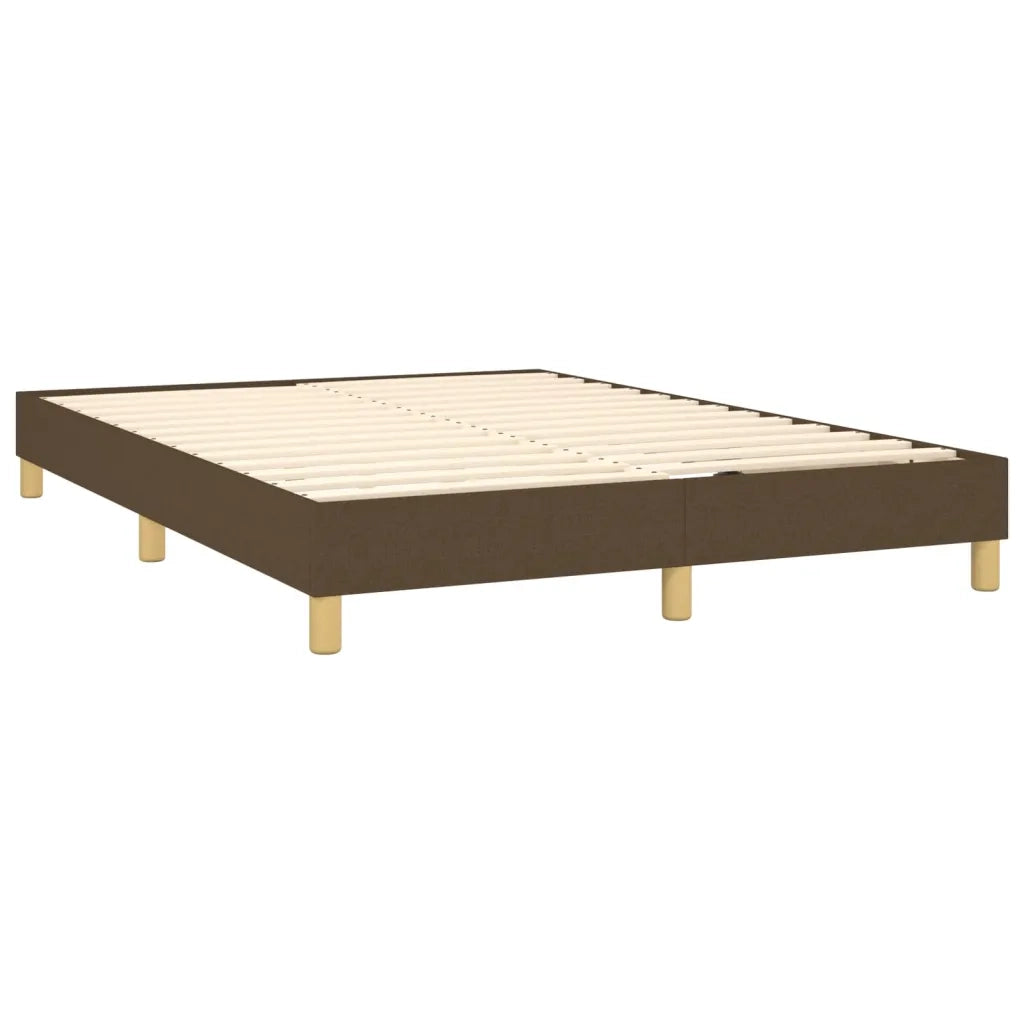 Giroletto a Molle con Materasso Marrone Scuro 140x190cm Tessuto 3140932