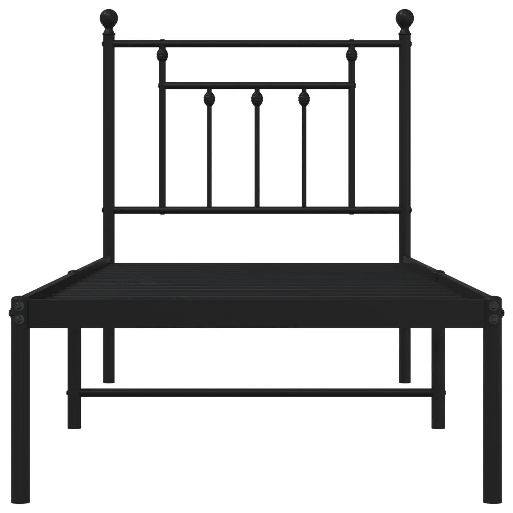 Giroletto con Testiera-Struttura Letto con testiera in Metallo Nero 75x190 cm 263955