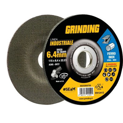 DISCO ABRASIVO SBAVO FERRO DEPRESSO INDUSTRIAL - MM 125X22,2 H.MM 6,4- 20 pezzi