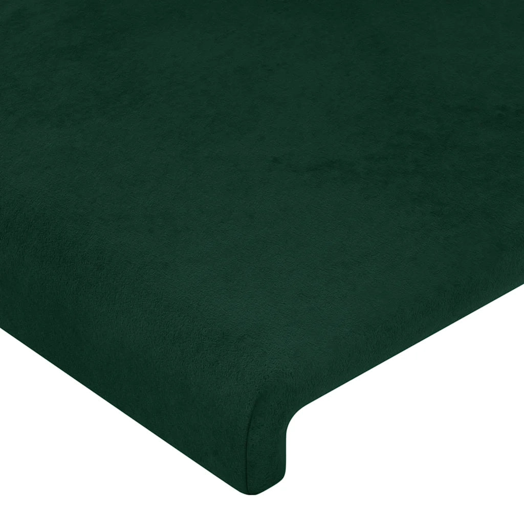 Testiera | Testata a LED Verde Scuro 144x5x118/128cm in Velluto