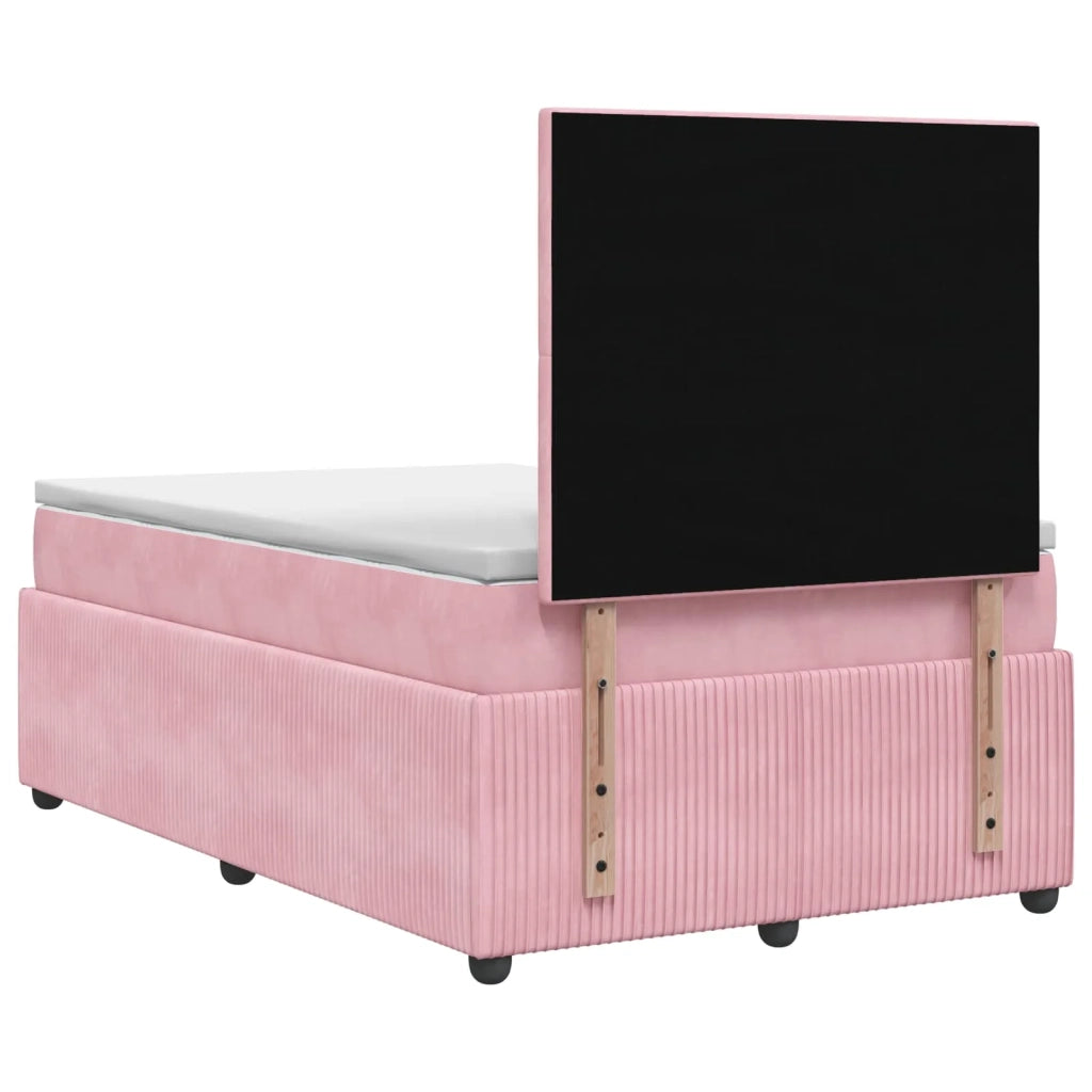 Letto box spring con materasso Rosa 120 x 200 cm Velluto 3454582