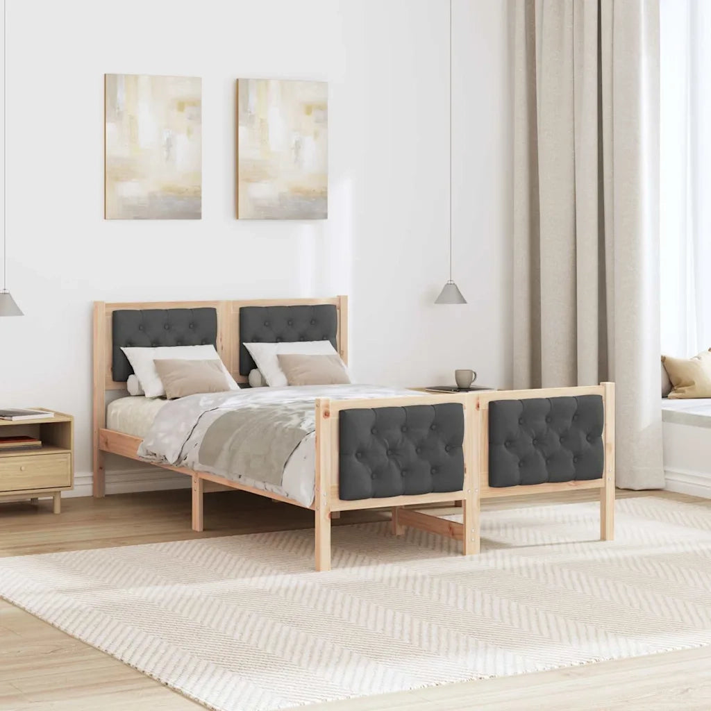 Struttura del letto Grigio scuro 120 x 190 cm Pino massello 878415