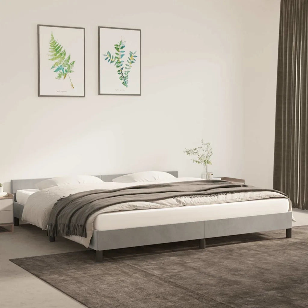 Giroletto senza Materasso-Struttura Letto Grigio Chiaro 200x200 cm Velluto 181980